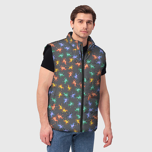 Мужской жилет Аксолотль паттерн / 3D-Черный – фото 3