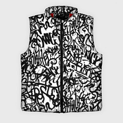 Мужской жилет Graffiti black on white