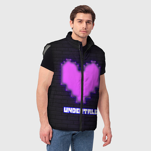 Мужской жилет UNDERTALE PURPLE HEART / 3D-Светло-серый – фото 3