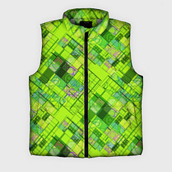 Мужской жилет Ярко-зеленый абстрактный узор, цвет: 3D-светло-серый