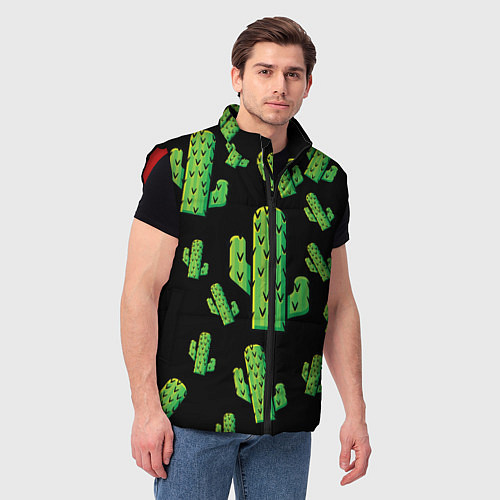 Мужской жилет Cactus Time - Веселые кактусы / 3D-Красный – фото 3