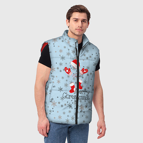 Мужской жилет Рождественская метель / 3D-Красный – фото 3