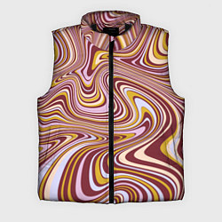 Мужской жилет Красно-золотые разводы красок паттерн, цвет: 3D-черный