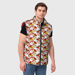 Мужской жилет Дед Мороз и Снеговик, цвет: 3D-красный — фото 2
