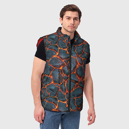 Мужской жилет Неоновая магма / 3D-Красный – фото 3