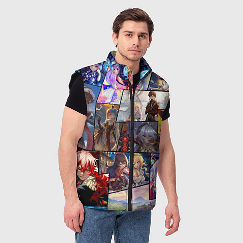 Мужской жилет Геншин импакт, персонажи / 3D-Черный – фото 3