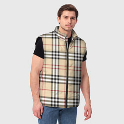 Мужской жилет Клетчатый принт в стиле Burberry, цвет: 3D-черный — фото 2