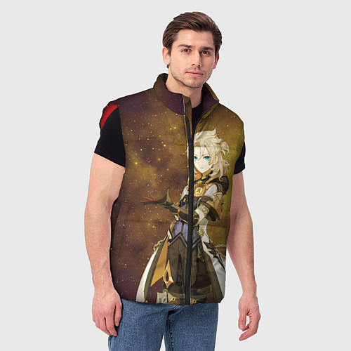 Мужской жилет Genshin Impact - Geo Albedo / 3D-Красный – фото 3