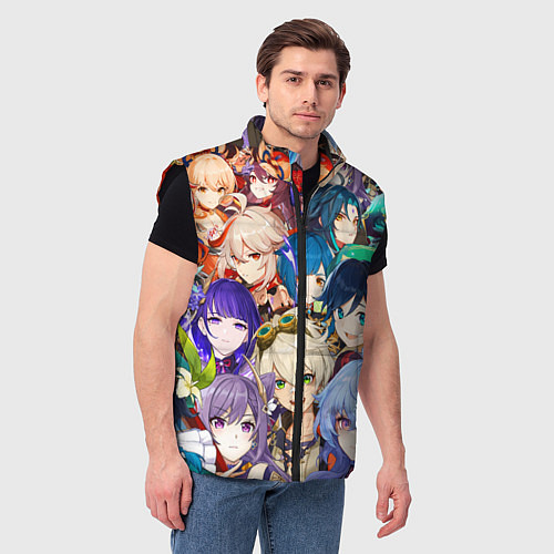 Мужской жилет Genshin Impact - персонажи / 3D-Черный – фото 3