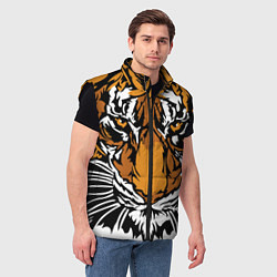 Мужской жилет Взгляд хозяина джунглей, цвет: 3D-черный — фото 2