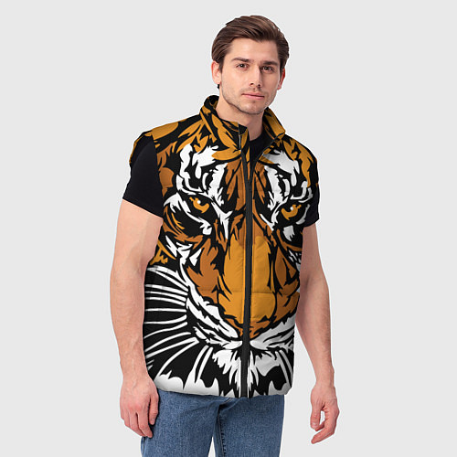 Мужской жилет Взгляд хозяина джунглей / 3D-Черный – фото 3