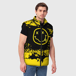 Мужской жилет Нирвана Гранж Nirvana Smile, цвет: 3D-черный — фото 2