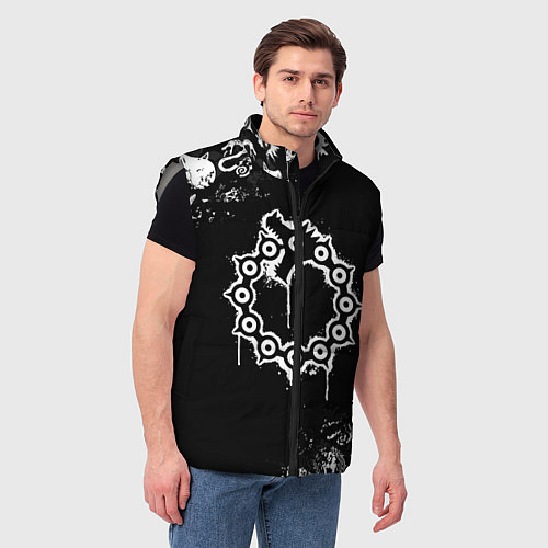 Мужской жилет 7 СМЕРТНЫХ ГРЕХОВ МЕЛОДИАС СИМВОЛ ДРАКОН / 3D-Светло-серый – фото 3