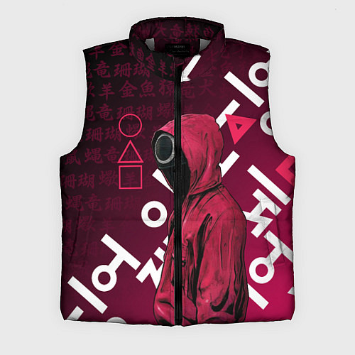 Мужской жилет ИГРА В КАЛЬМА, УЗОР ИЕРОГЛИФЫ / 3D-Светло-серый – фото 1