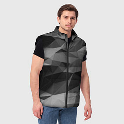 Мужской жилет Чб абстракция, цвет: 3D-черный — фото 2