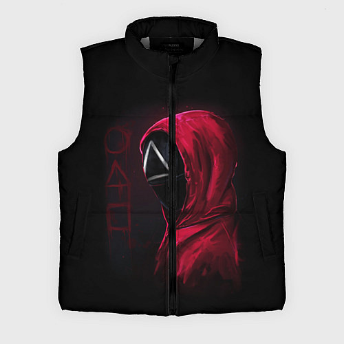 Мужской жилет ИГРА В КАЛЬМАРА, СТРАЖ ТРЕУГОЛЬНИК, ФИГУРЫ ИГРЫ / 3D-Светло-серый – фото 1