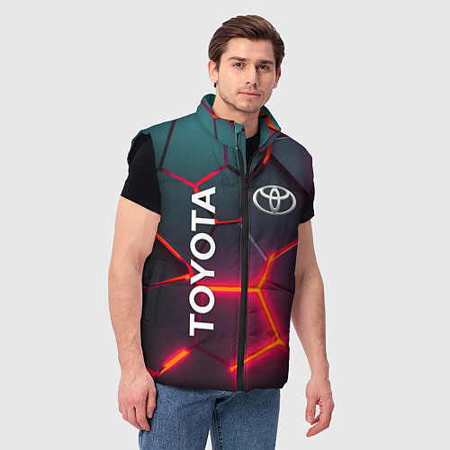 Мужской жилет TOYOTA 3D NEON ТОЙОТА 3Д ПЛИТЫ НЕОН / 3D-Черный – фото 3