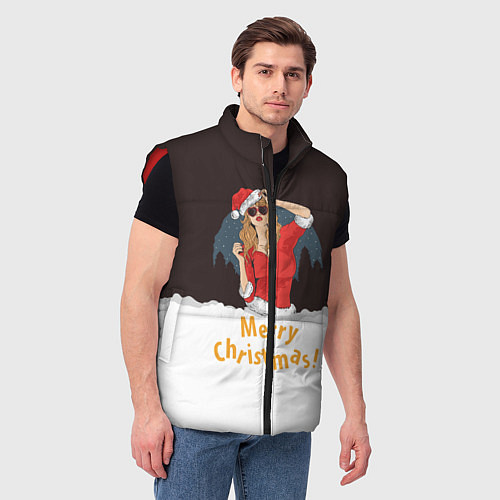 Мужской жилет Снегурка Merry Christmas / 3D-Красный – фото 3