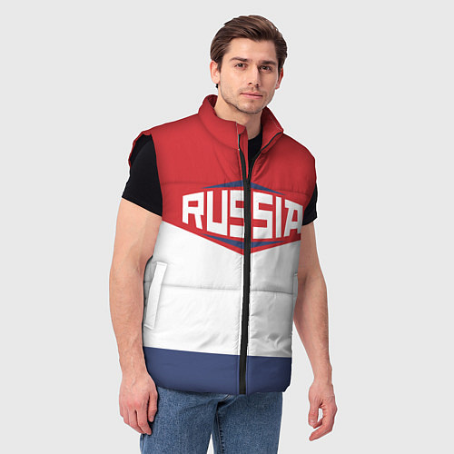 Мужской жилет Russia / 3D-Черный – фото 3