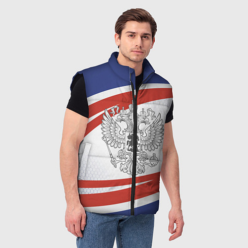 Мужской жилет Герб России / 3D-Черный – фото 3