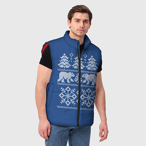 Мужской жилет Север / 3D-Красный – фото 3