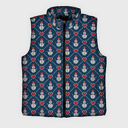 Мужской жилет Снеговики с Сердечками, цвет: 3D-светло-серый