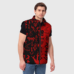 Мужской жилет BERSERK BLACK RED БЕРСЕРК ПАТТЕРН, цвет: 3D-черный — фото 2