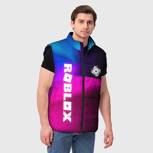 Мужской жилет Роблокс лого х эмблема / 3D-Черный – фото 3