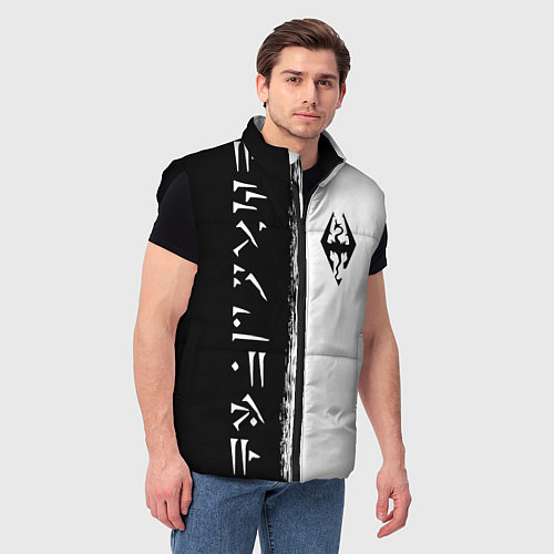 Мужской жилет THE ELDER SCROLLS SKYRIM FUS RO DAH ЧЁРНО БЕЛЫЙ / 3D-Черный – фото 3