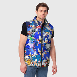 Мужской жилет SONIC СИНИЙ ЁЖ СОНИК, цвет: 3D-черный — фото 2