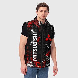 Мужской жилет Японские символы Митсубиси, цвет: 3D-черный — фото 2