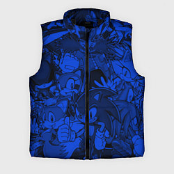 Мужской жилет SONIC BLUE PATTERN СИНИЙ ЁЖ, цвет: 3D-черный