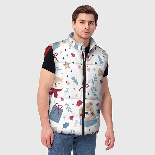 Мужской жилет Забавный Новый Год / 3D-Красный – фото 3