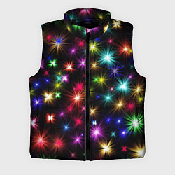 Мужской жилет ПРАЗДНИЧНЫЕ ОГОНЬКИ, цвет: 3D-черный