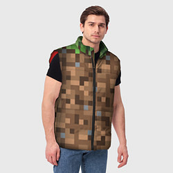 Мужской жилет ЗЕМЛЯ DIRT MINECRAFT, цвет: 3D-красный — фото 2