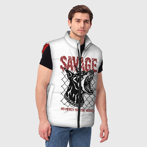 Мужской жилет Злой Доберман / 3D-Красный – фото 3