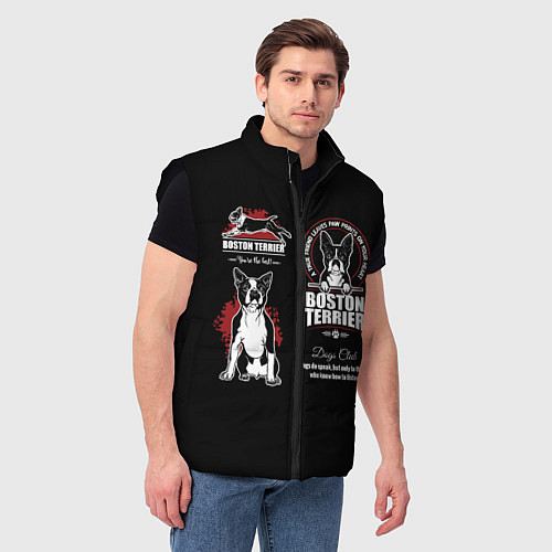 Мужской жилет Бостон-Терьер Boston Terrier / 3D-Черный – фото 3