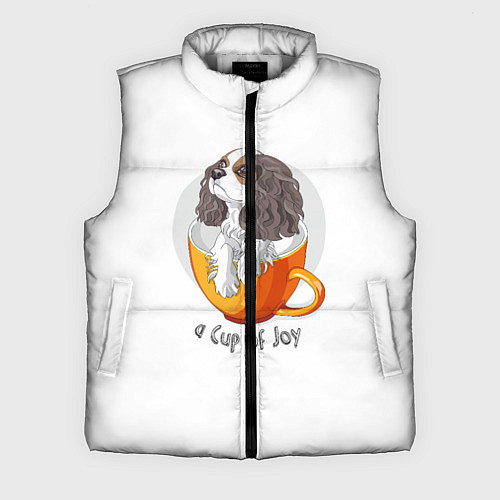 Мужской жилет Кавалер Кинг Чарльз Спаниель / 3D-Светло-серый – фото 1