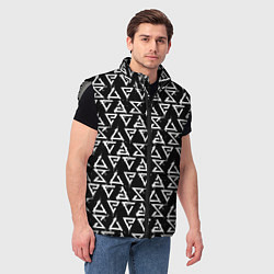 Мужской жилет ЗНАКИ ВЕДЬМАКА БРЫЗГИ СИМВОЛЫ ГЕРАЛЬТА, цвет: 3D-светло-серый — фото 2