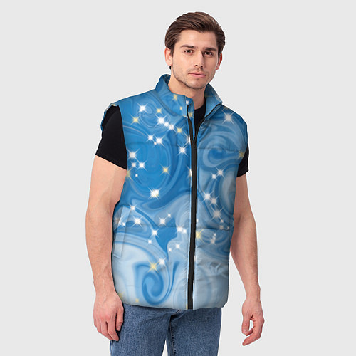 Мужской жилет Голубая метелица / 3D-Черный – фото 3