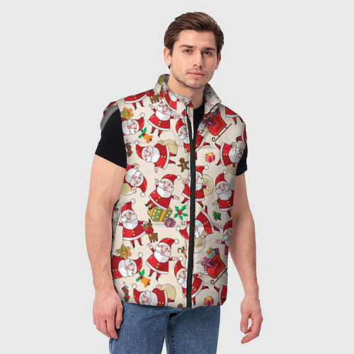 Мужской жилет Дед Мороз! / 3D-Светло-серый – фото 3