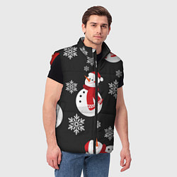 Мужской жилет Снеговик!, цвет: 3D-красный — фото 2