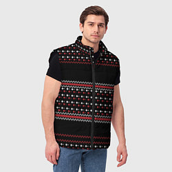 Мужской жилет НОВОГОДНИЙ ПАТТЕРН SWEATER, цвет: 3D-черный — фото 2