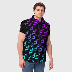 Мужской жилет JOJOS BIZARRE ADVENTURE NEON PATTERN НЕОН УЗОР, цвет: 3D-черный — фото 2