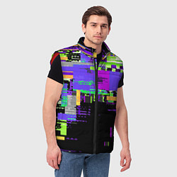 Мужской жилет Глитч эффект, цвет: 3D-красный — фото 2