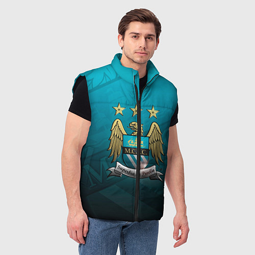 Мужской жилет Manchester City Teal Themme / 3D-Черный – фото 3