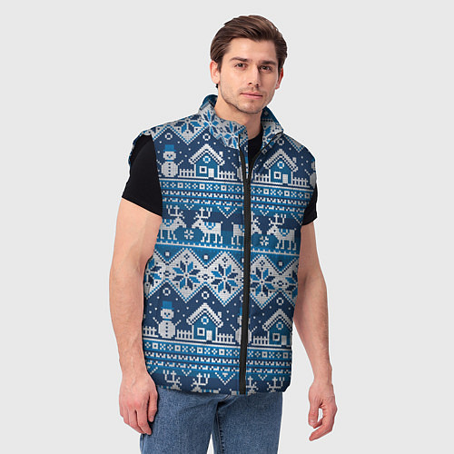 Мужской жилет Christmas Pattern / 3D-Черный – фото 3