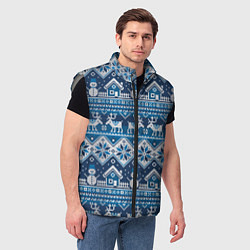 Мужской жилет Christmas Pattern, цвет: 3D-светло-серый — фото 2