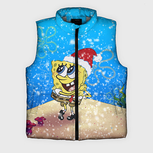 Мужской жилет НОВОГОДНИЙ ГУБКА БОБ КВАДРАТНЫЕ ШТАНЫ / 3D-Светло-серый – фото 1