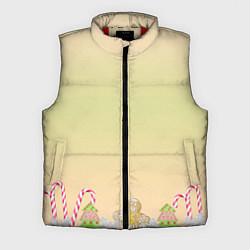 Мужской жилет Рождество и Новый год: пряники карамель, цвет: 3D-красный